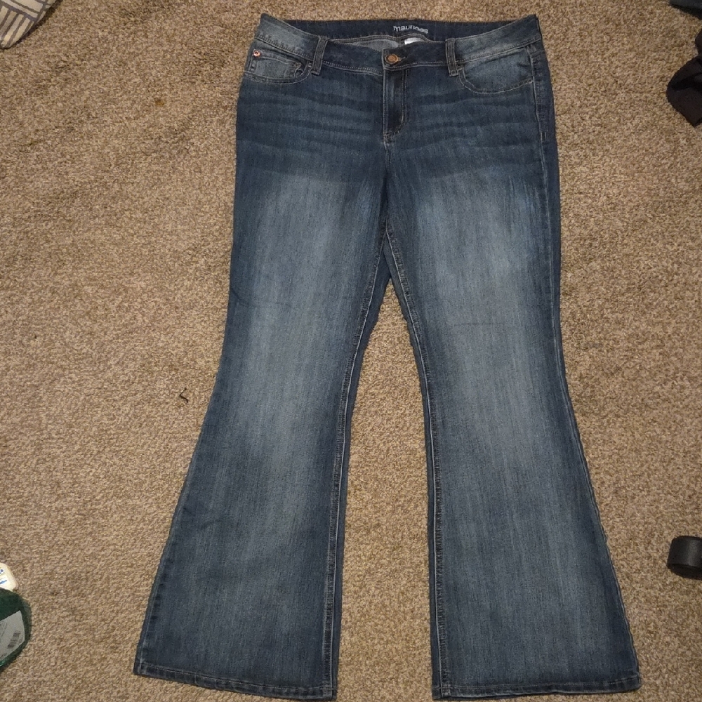 Maurices Women's Blue Flared Jeans
